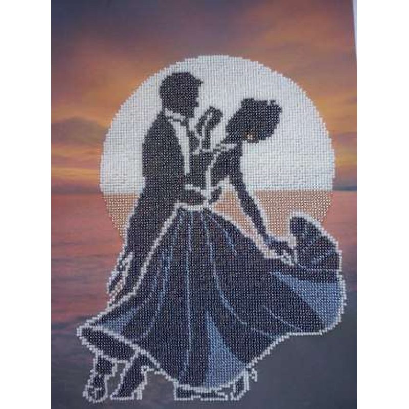 Bead Embroidery Kit on Art Canvas "Street waltz"