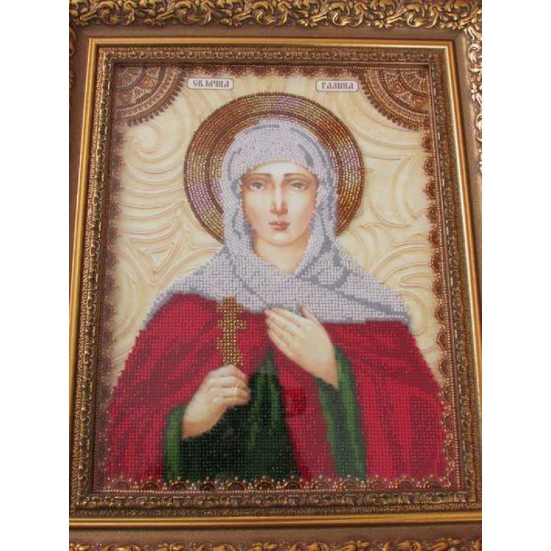 Icon Bead Embroidery Kit on Art Canvas "St. Galina"