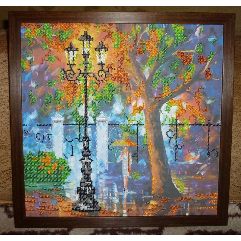 Bead Embroidery Pattern on Art Canvas "Evening Promenade"