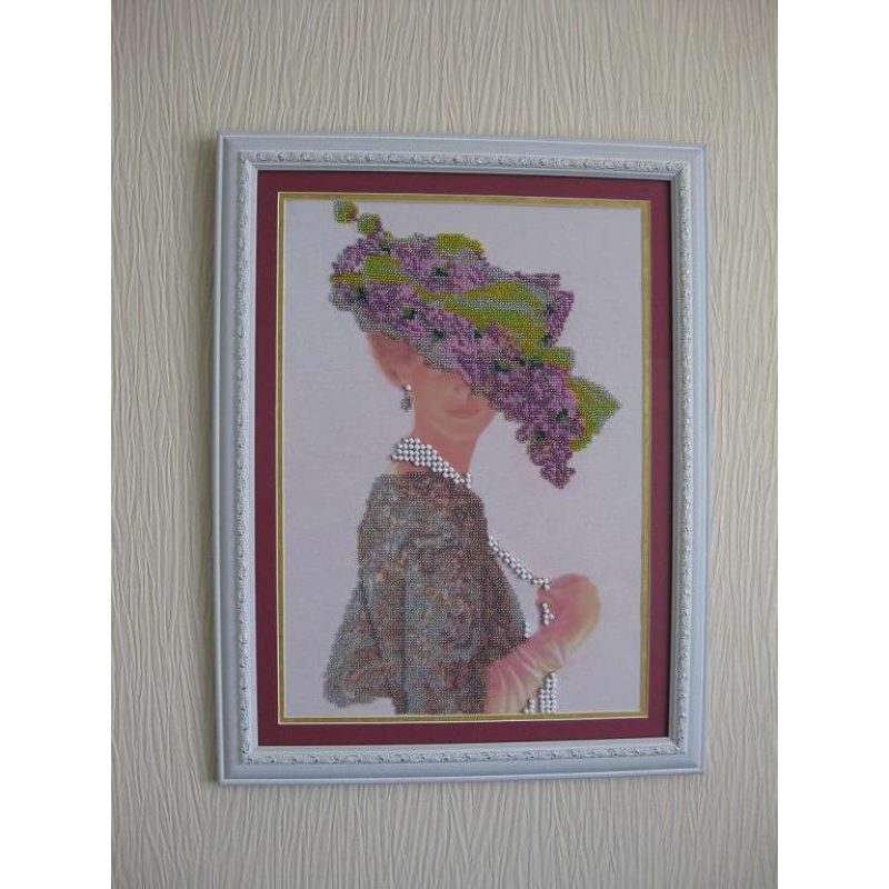 Bead Embroidery Kit on Art Canvas "Elizabeth"