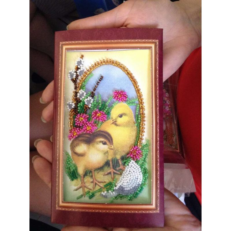 Bead Embroidery Postcard Kit "Easter – 3"