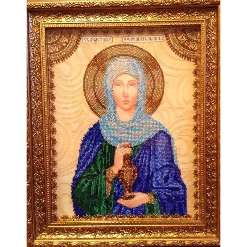 Icon Bead Embroidery Kit on Art Canvas "St. Anastasia (the Deliverer)"