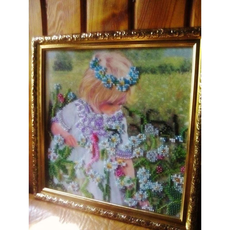 Bead Embroidery Pattern on Art Canvas "Chamomile Mood"