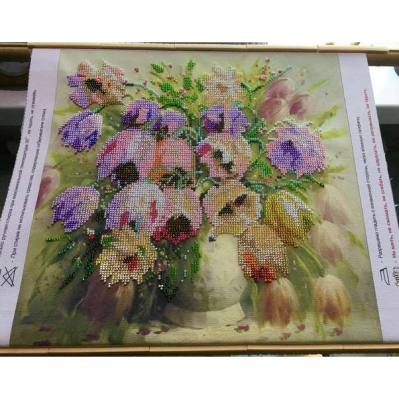 Bead Embroidery Pattern on Art Canvas "Little bit of Summer"