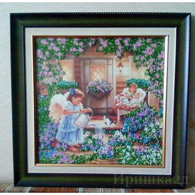 Bead Embroidery Kit on Art Canvas "Angels"