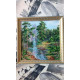 Bead Embroidery Kit on Art Canvas "Mountain waterfall"