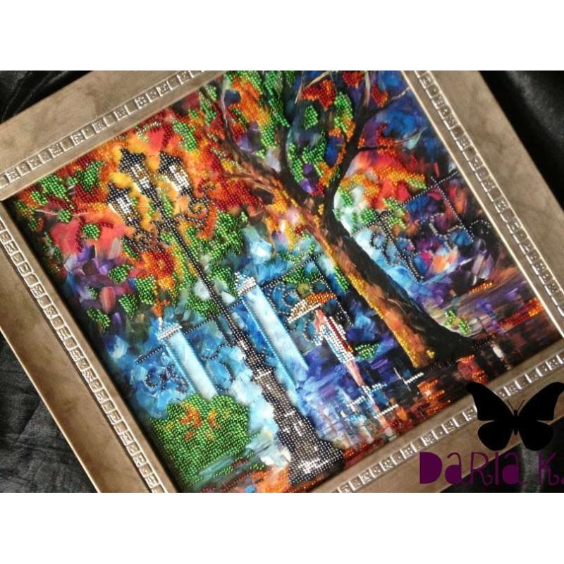 Bead Embroidery Pattern on Art Canvas "Evening Promenade"