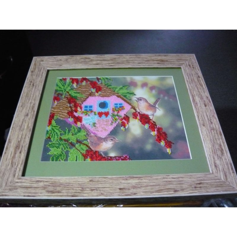 Bead Embroidery Kit on Art Canvas "In the garden – 2"