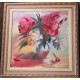 Bead Embroidery Pattern on Art Canvas "Picturesque peonies"