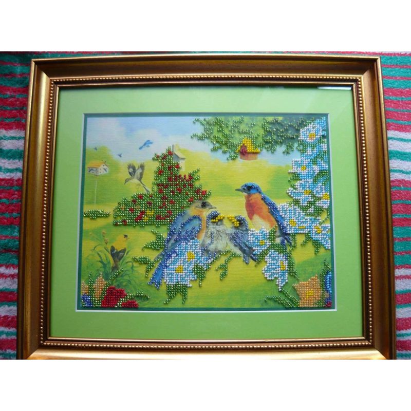 Bead Embroidery Kit on Art Canvas "Spring"