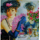 Bead Embroidery Pattern on Art Canvas "The Parisian Woman"