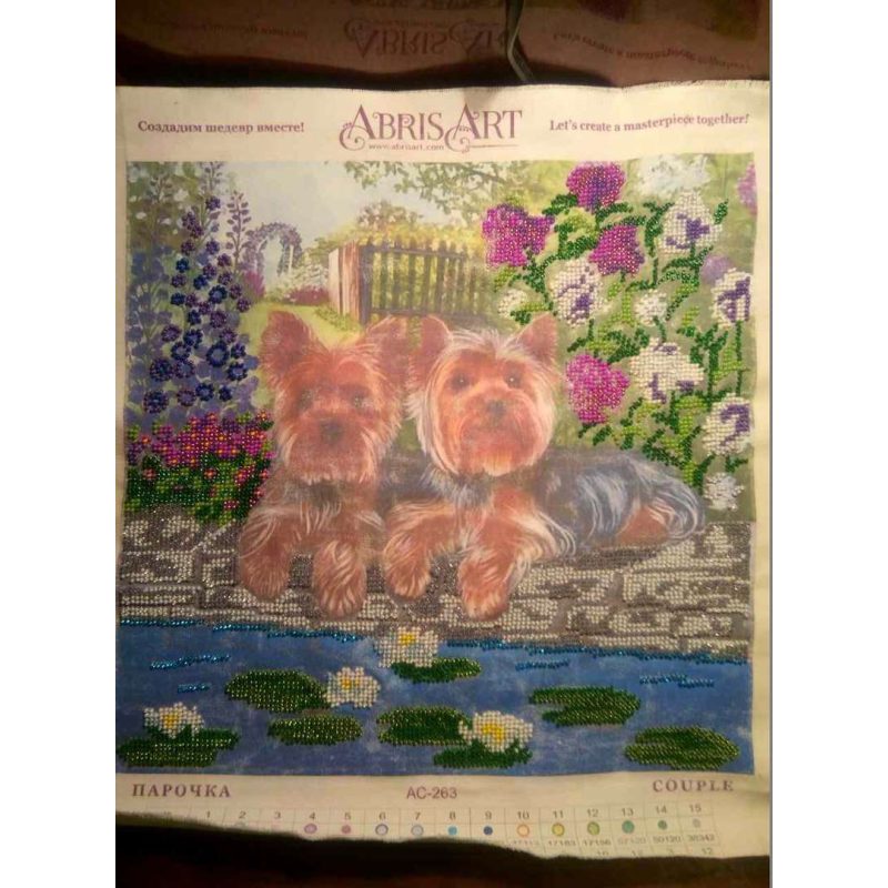 Bead Embroidery Pattern on Art Canvas "Couple"