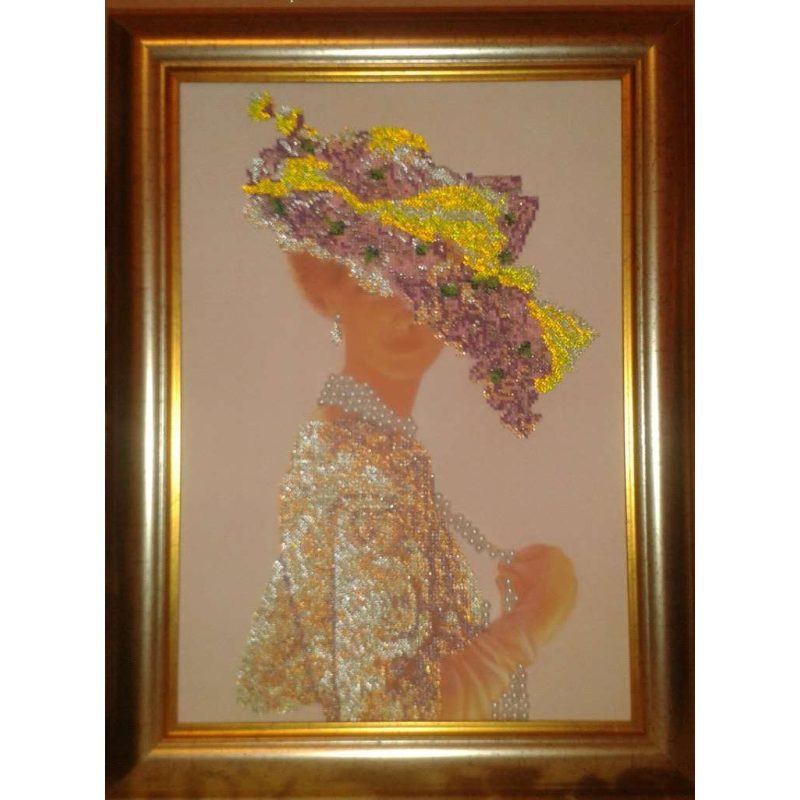 Bead Embroidery Kit on Art Canvas "Elizabeth"