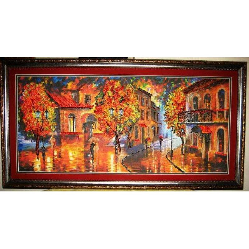 Bead Embroidery Kit on Art Canvas "October colours"