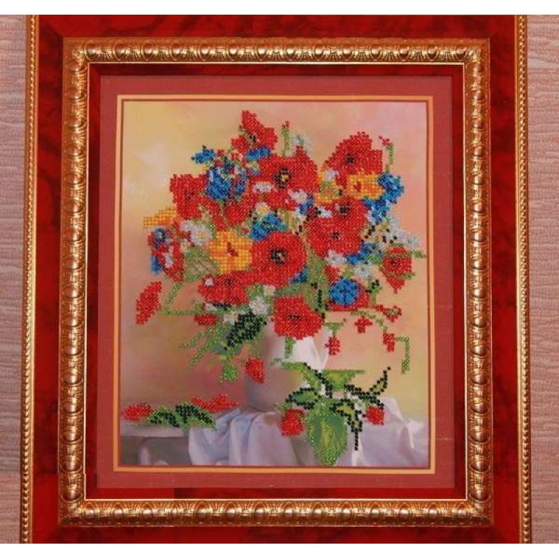 Bead Embroidery Kit on Art Canvas "Summer imagination"