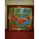 Bead Embroidery Pattern on Art Canvas "Poppy’s by the Lake"