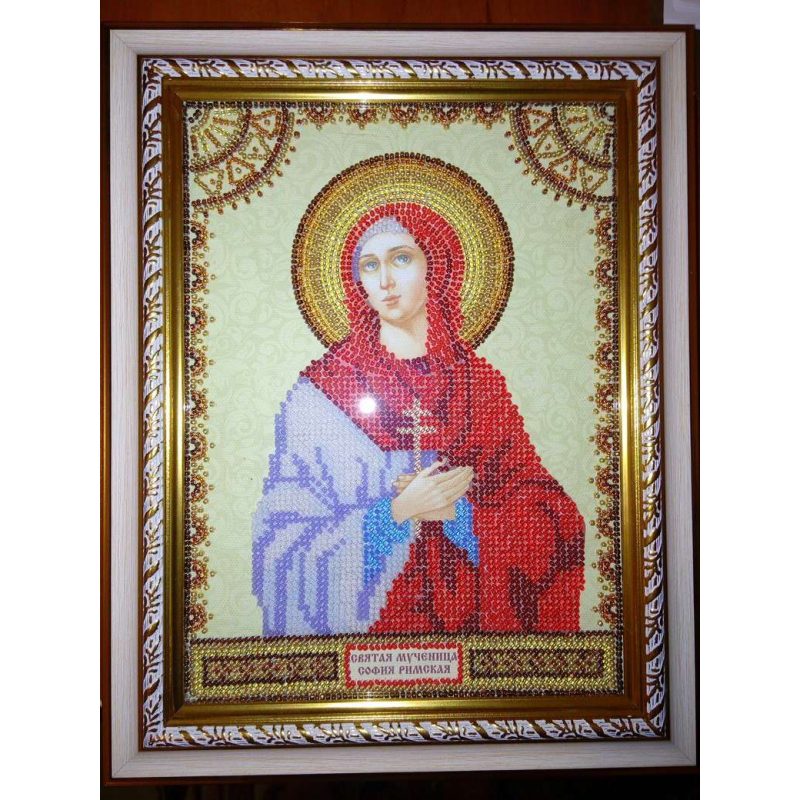 Icon Bead Embroidery Pattern on Art Canvas "St. Sophia"