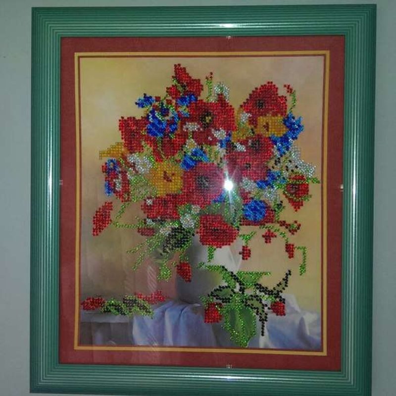Bead Embroidery Kit on Art Canvas "Summer imagination"
