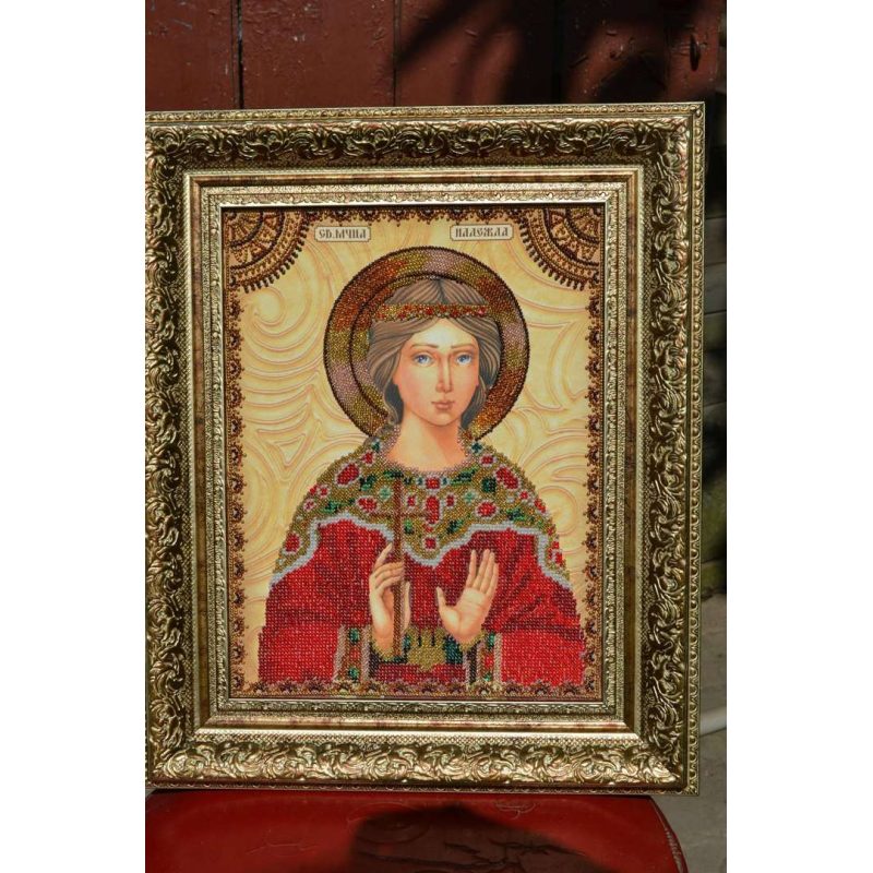 Icon Bead Embroidery Kit on Art Canvas "St. Nadegda"