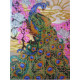 Bead Embroidery Kit on Art Canvas "Peacock"