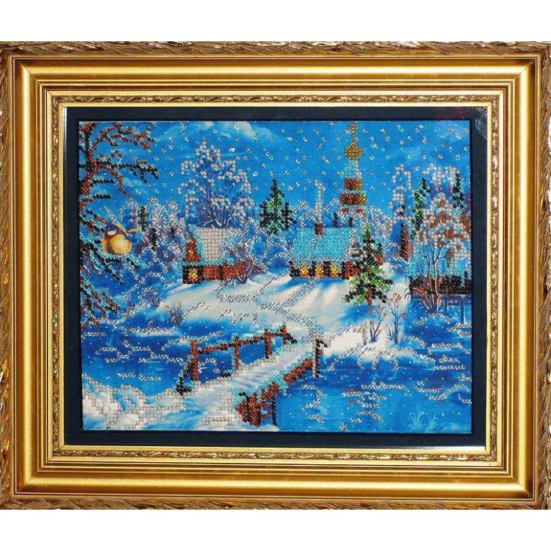 Bead Embroidery Kit on Art Canvas "Country evenings"