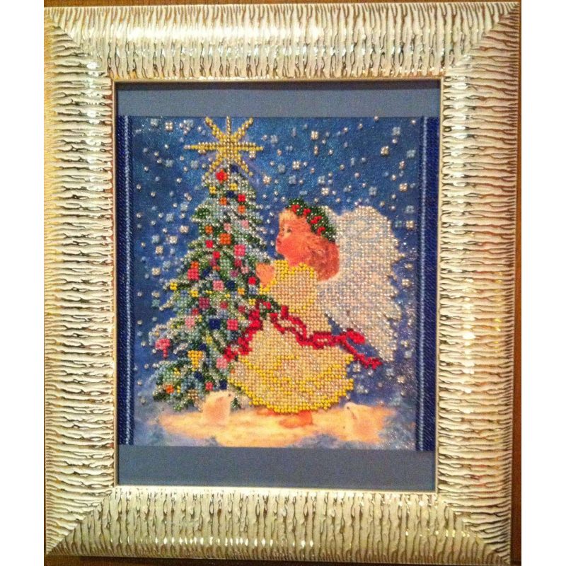 Bead Embroidery Pattern on Art Canvas "The Christmas Star"
