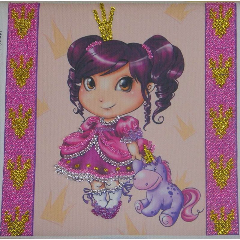 Mini Bead Embroidery Kit on Art Canvas "Adele"
