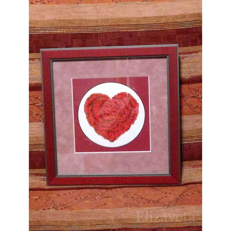 Mini Bead Embroidery Kit on Art Canvas "Heart"