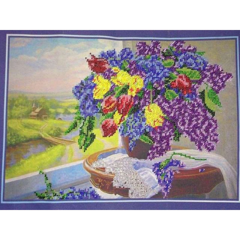 Bead Embroidery Kit on Art Canvas "Nostalgia"