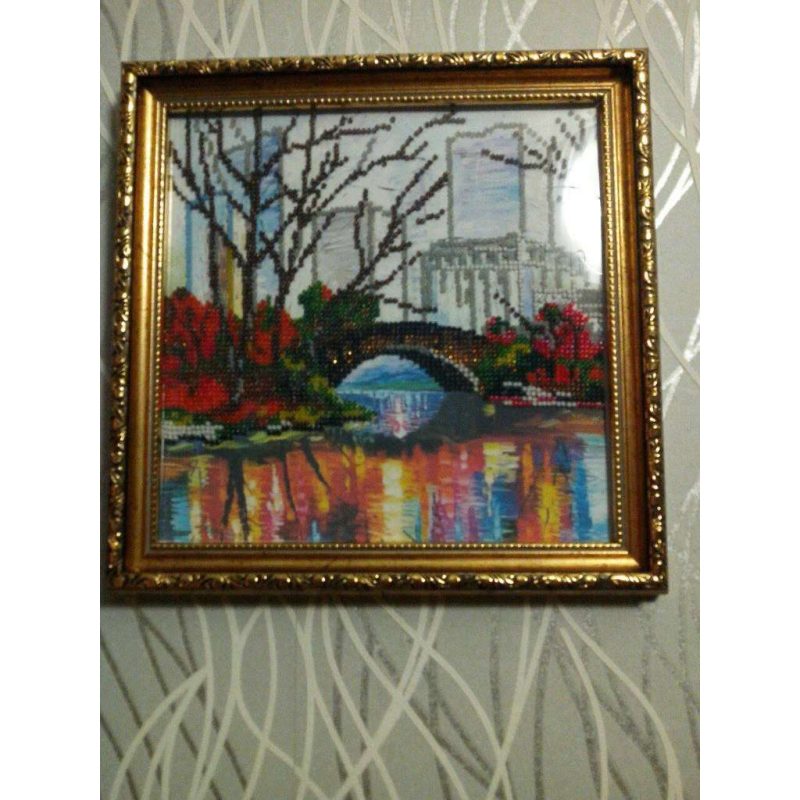 Bead Embroidery Pattern on Art Canvas "Reflection"