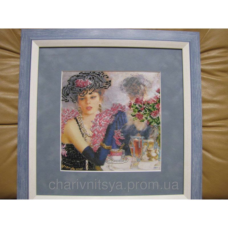 Bead Embroidery Pattern on Art Canvas "The Parisian Woman"