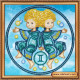 Bead Embroidery Kit on Art Canvas "Gemini"