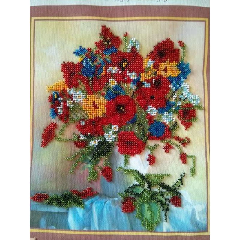 Bead Embroidery Kit on Art Canvas "Summer imagination"