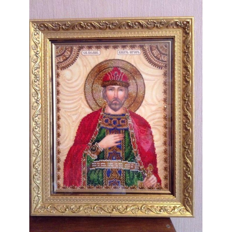 Icon Bead Embroidery Kit on Art Canvas "St. Igor"