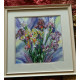 Bead Embroidery Pattern on Art Canvas "Aquarelle Irises"