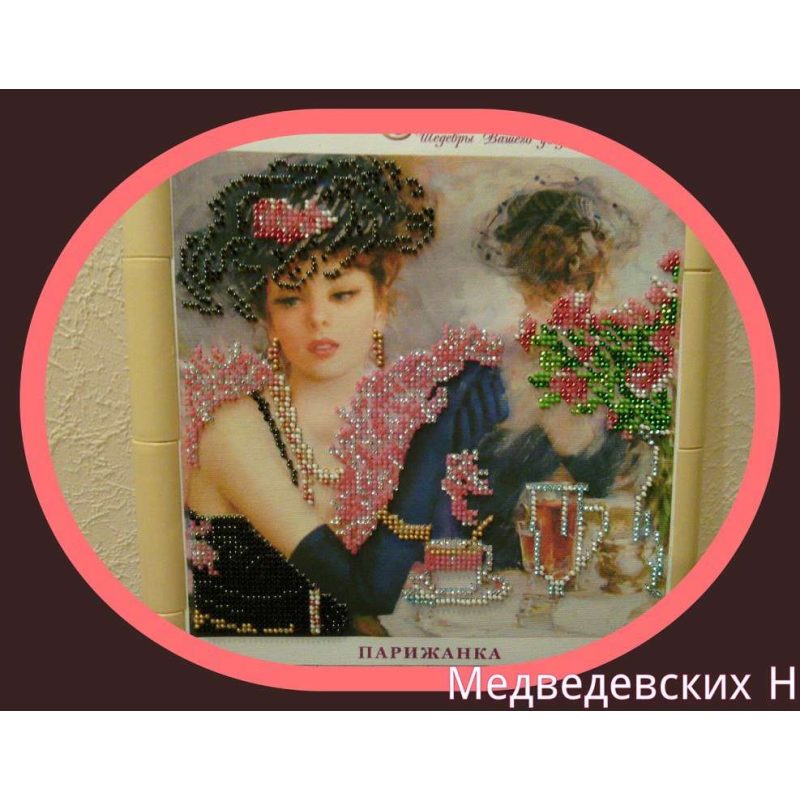 Bead Embroidery Pattern on Art Canvas "The Parisian Woman"