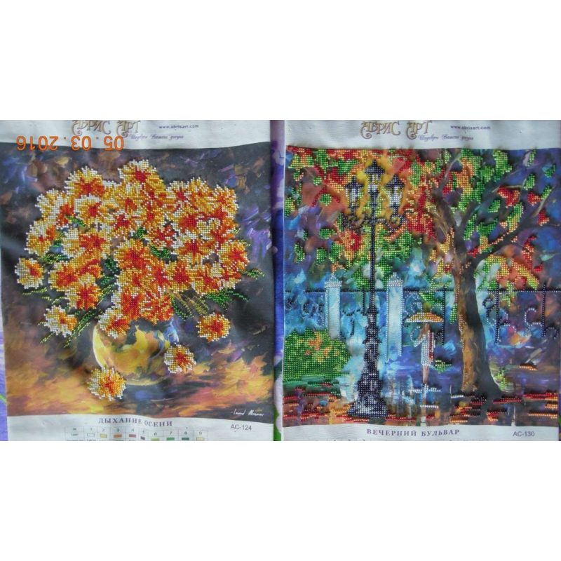 Bead Embroidery Pattern on Art Canvas "Breath of Autumn"