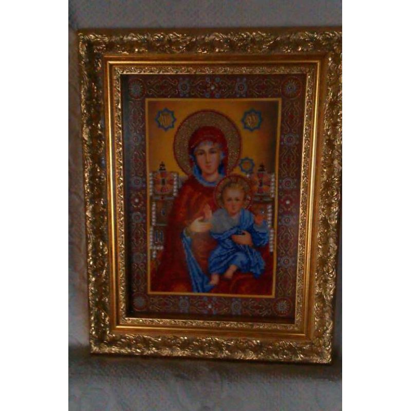 Bead Embroidery Kit on Art Canvas "Wedding Icon – The Holy Mother of God"