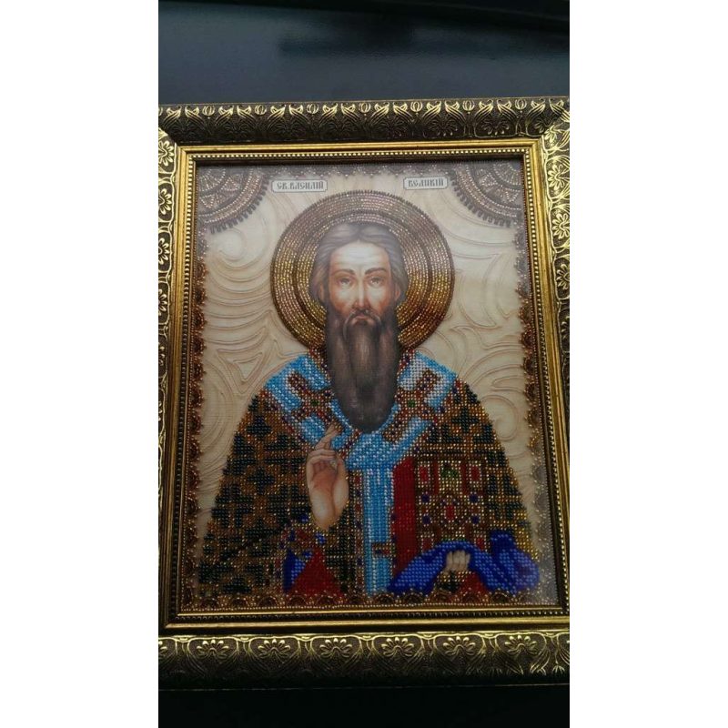 Icon Bead Embroidery Kit on Art Canvas "St. Basil"