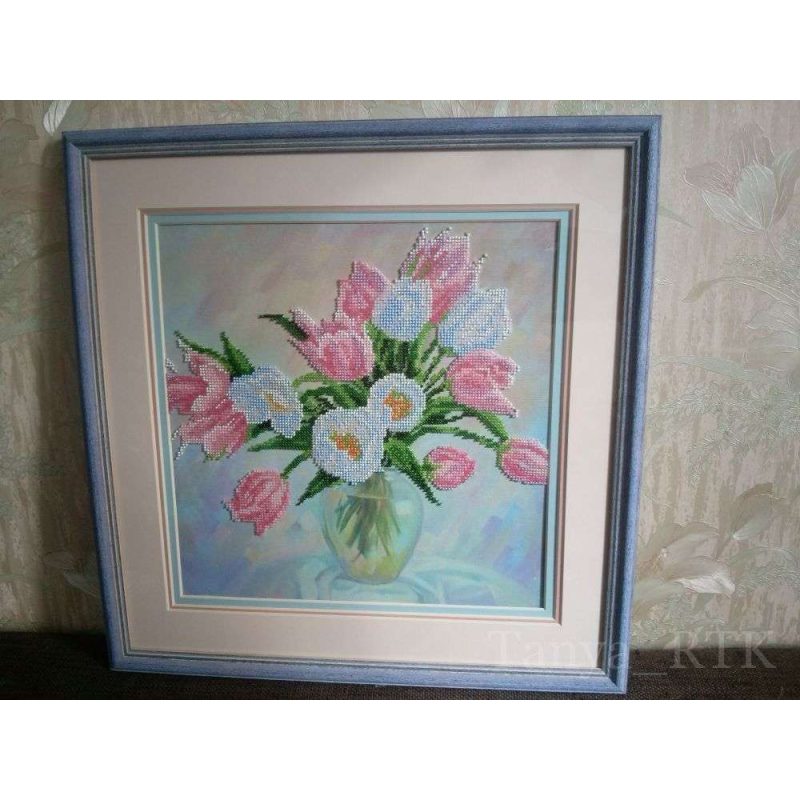 Bead Embroidery Kit on Art Canvas "Spring Lyrics"