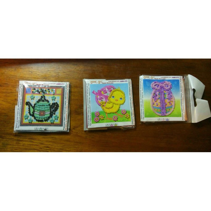 Mini Bead Embroidery Magnet Kit "Turquois kettle"