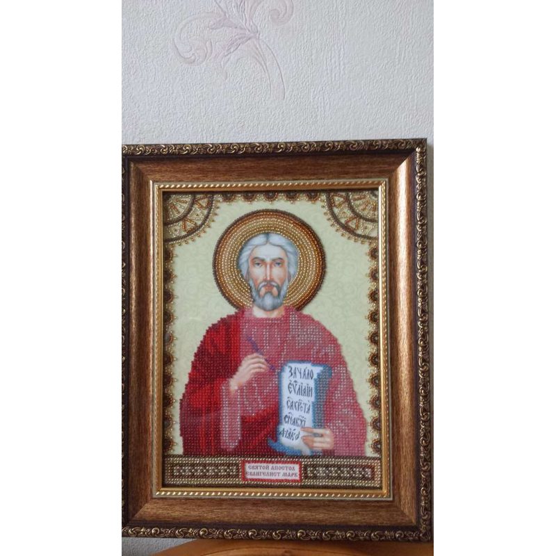 Icon Bead Embroidery Pattern on Art Canvas "St. Mark"