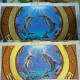 Bead Embroidery Kit on Art Canvas "Dolphins"