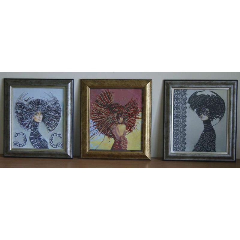 Bead Embroidery Kit on Art Canvas "Selena"