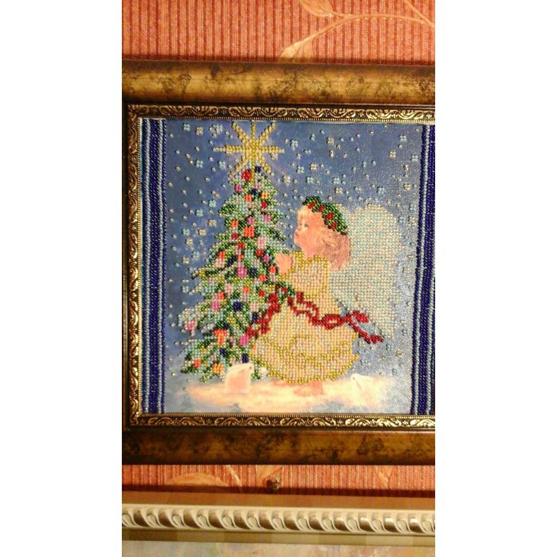 Bead Embroidery Pattern on Art Canvas "The Christmas Star"