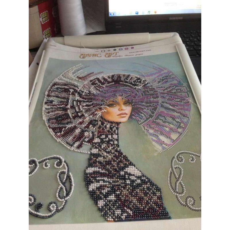Bead Embroidery Kit on Art Canvas "Selena"