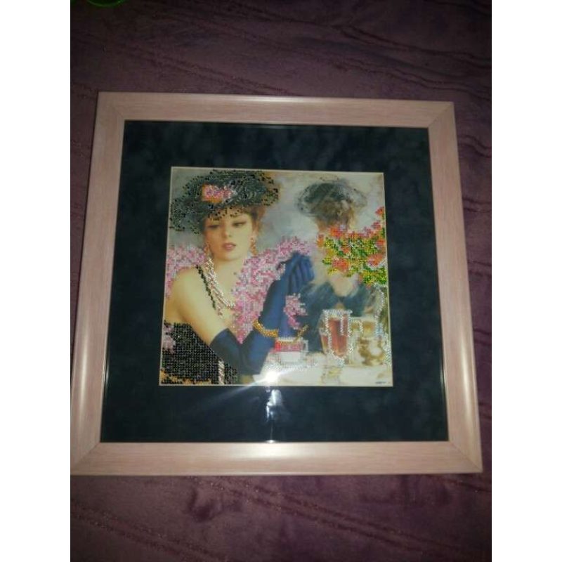 Bead Embroidery Pattern on Art Canvas "The Parisian Woman"
