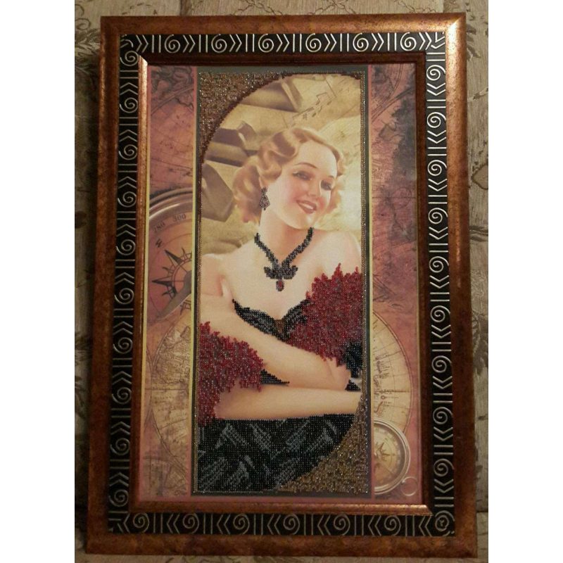 Bead Embroidery Kit on Art Canvas "Milady"