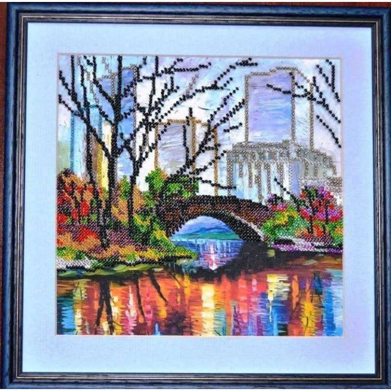 Bead Embroidery Pattern on Art Canvas "Reflection"