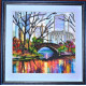 Bead Embroidery Pattern on Art Canvas "Reflection"